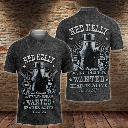 FUNSTUFFPRINT Ned Kelly Such Is Life 3D Polo Shirt 201