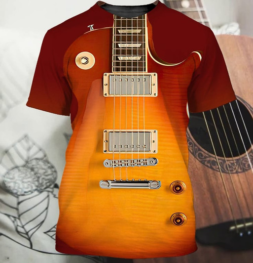 FUNSTUFFPRINT Electric Guitar 3D Tshirt 3D T-shirt