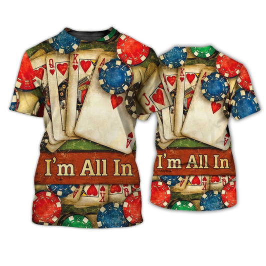 FUNSTUFFPRINT Poker I'm All In 3D Tshirt, Shirt For Pocker Man And Women, Pocker Shirts 3D T-shirt