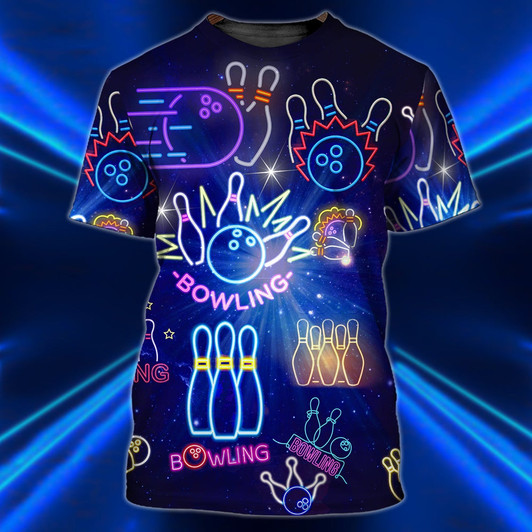 FUNSTUFFPRINT 3D All Over Print Funny Bowling Tshirt, Love Bowling Shirt, Bowling Shirt For Son Daughter 3D T-shirt