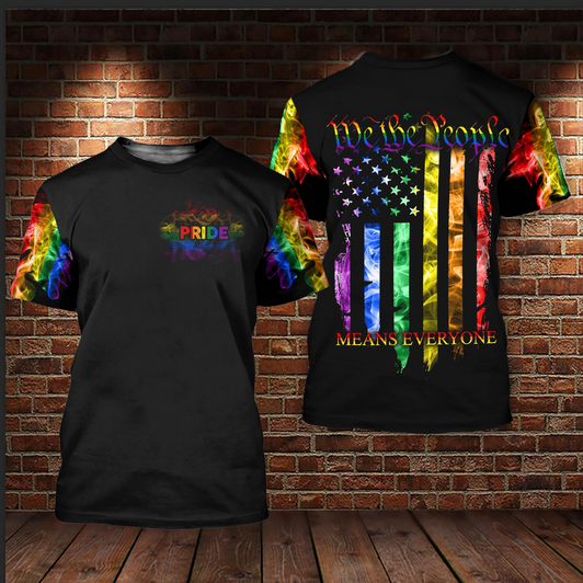 FUNSTUFFPRINT Pride Shirt For LGBT Community, LGBT We The People Means Every One 3D All Over Printed 3D T-shirt