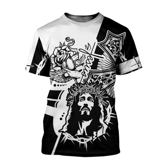 FUNSTUFFPRINT Jesus Christian 3D All Over Printed Shirt, 3D Full Printed Jesus Tank Top Hoodie 3D T-shirt