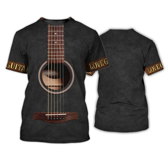 FUNSTUFFPRINT Sublimation On Guitar Classic, Guitar Acoustic Shirt For Guitar Men, Guitar Lover 3D Hoodie 3D T-shirt