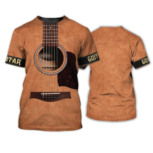 FUNSTUFFPRINT 3D Full Print T Shirt Guitar Classic 3D Hoodie Guitar Acoustic Best Gift For Guitar Lover, Guitar Man 3D T-shirt