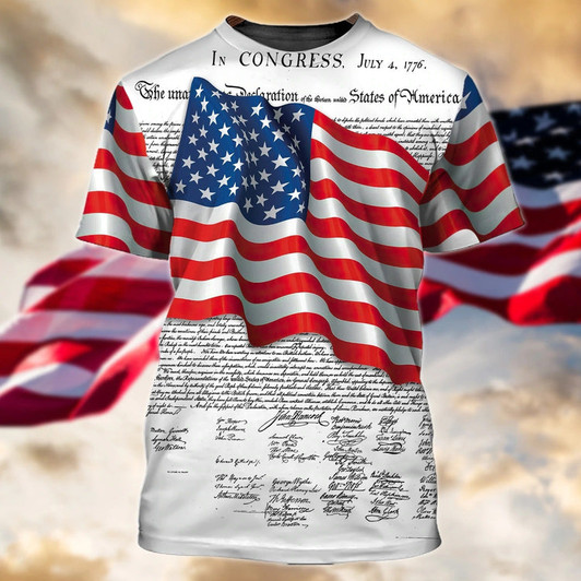 FUNSTUFFPRINT Happy 4Th Of July 3D Tshirt Pride American 3D All Over Printed Shirt 3D T-shirt