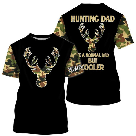 FUNSTUFFPRINT Hunting Dad Like A Normal Dad But Cooler 3D Printing Customize Name Shirts Hunting Gift For Dad 3D T-shirt