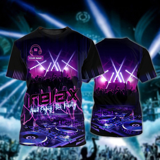 FUNSTUFFPRINT Personalized Dj 3D Cool T Shirt For Music Party, Deejay Enjoy The Party And Relax Custom 3D Shirts For Men And Woman 3D T-shirt