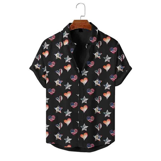 Personalized Flag Pattern Holiday Short Sleeve Shirt, 4th of july hawaiian shirt