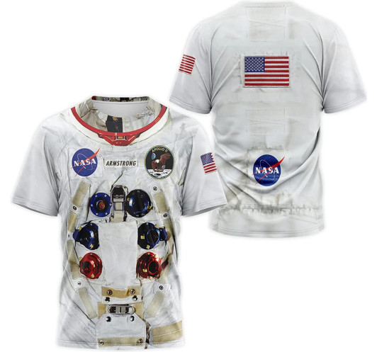 FUNSTUFFPRINT Personalized T-Shirt, Hoodie - Astronaut Space Suit Apollo Costume 3D Printed 3D T-shirt