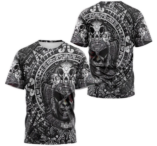 FUNSTUFFPRINT Personalized T-Shirt, Hoodie - Aztec Mayan Warrior Mexican Pattern 3D Printed 3D T-shirt
