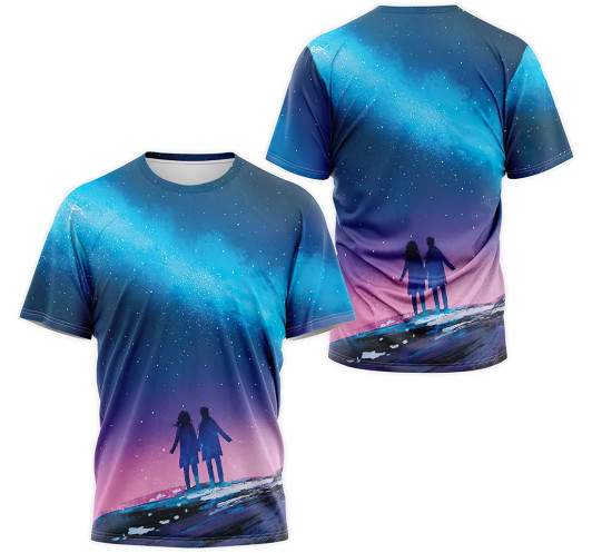 FUNSTUFFPRINT Personalized T-Shirt, Hoodie - Meteor Galaxy 3D Printed 3D T-shirt