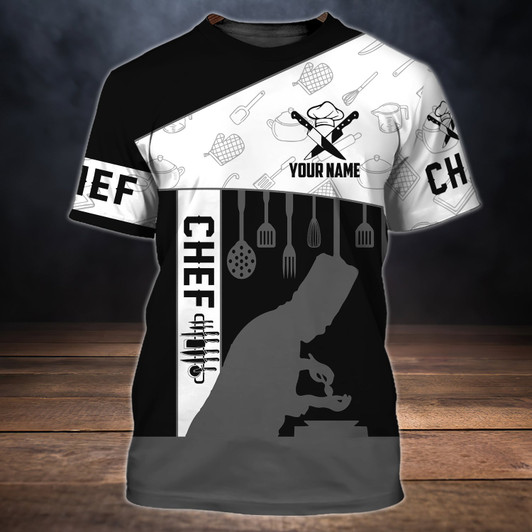 FUNSTUFFPRINT Chef 2 - Personalized Name 3D Tshirt 3D T-shirt