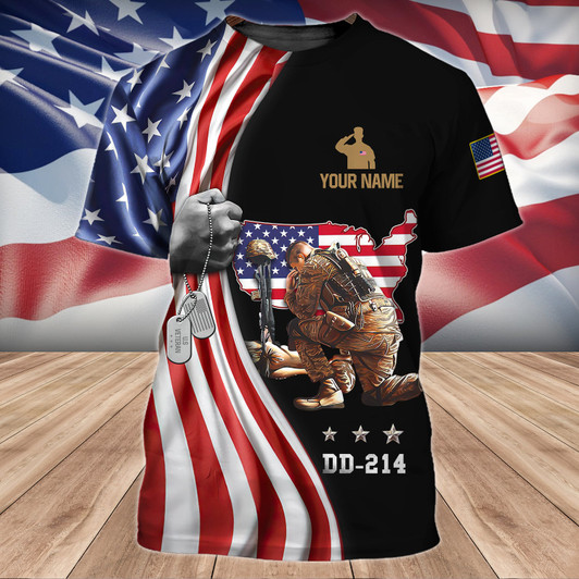 FUNSTUFFPRINT Veteran - DD 214 - Personalized Name 3D Tshirt 7 - Nvc97 3D T-shirt