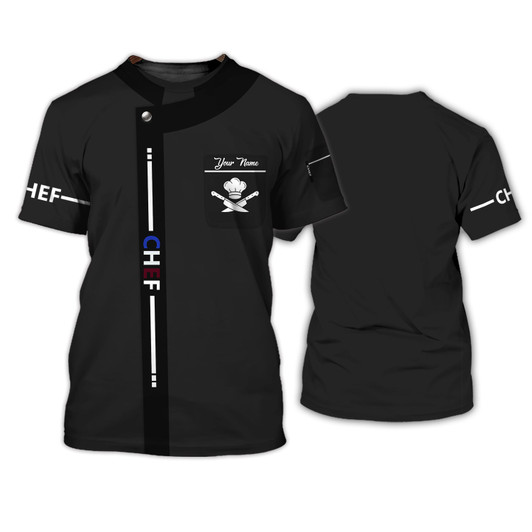FUNSTUFFPRINT Latest Chef - Personalized Name 3D Tshirt [Non Workwear] T-shirt