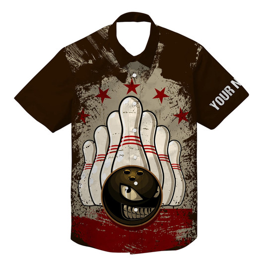 Custom Personalized Vintage Hawaiian Shirt For Men Custom Name Retro Bowling Shirts Team Bowling