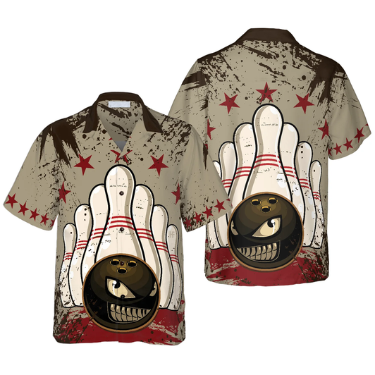 Bowling Ball Vintage Background Aloha Hawaiian Shirt For Summer, Colorful Hawaiian Shirt Outfit For Men Women, Friend, Team, Bowling Lovers