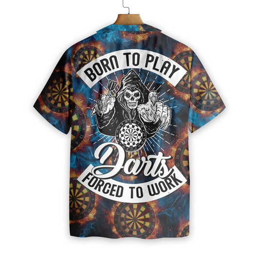 Born To Play Dart Forced To Work Hawaiian Shirt, Colorful Summer Aloha Shirt For Men Women, Gift For Friend, Team, Family, Dart Lovers