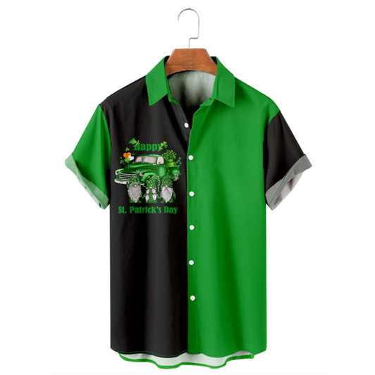 Happy Patrick's day gnome truck Hawaiian Shirt, St. Patrick's Day 3d Shirt, Shamrock Hawaiian Shirt