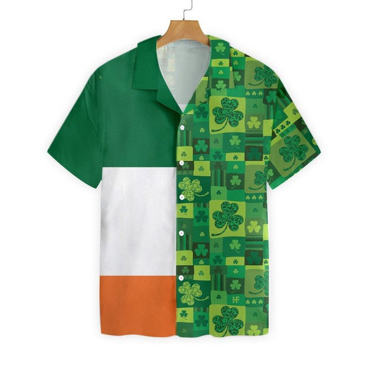 Shamrock Hawaiian Shirt, St Patrick's Day, Luck of the Irish, Aloha Shirt, Tropical Shirt, Men's Casual Shirt