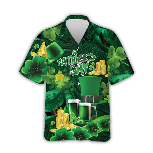 Shamrock Gnome Hippie Saint Patrick’s Day Hawaiian Shirt