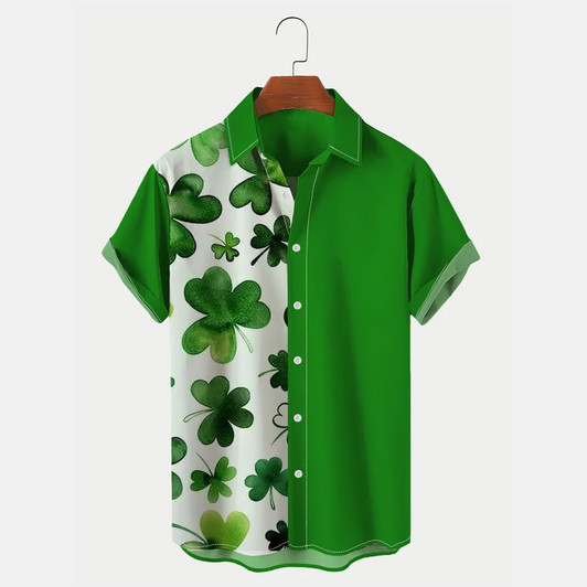 Men's St. Patrick's Day Short Sleeve Shirt Hawaiian shirt for Men and women