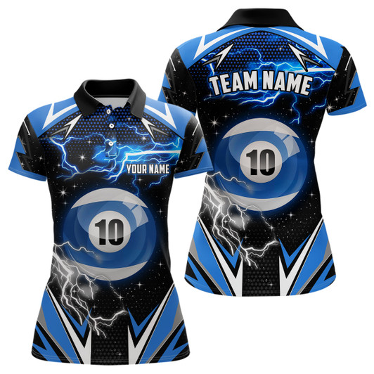 Custom 10 Ball Pool Billiard Jerseys For Women Custom Billiard Polo Shirts Team League Billiard Shirts  TDM0925
