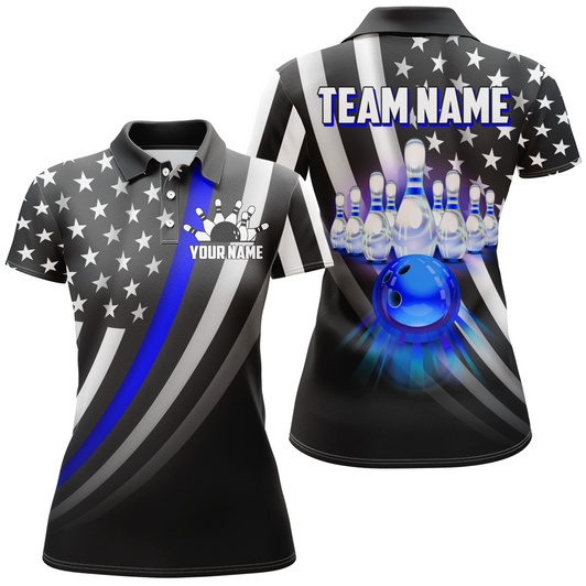 Custom American Bowling Jersey Custom Bowling Shirt for Women Team Bowling Polo Shirt QZT209