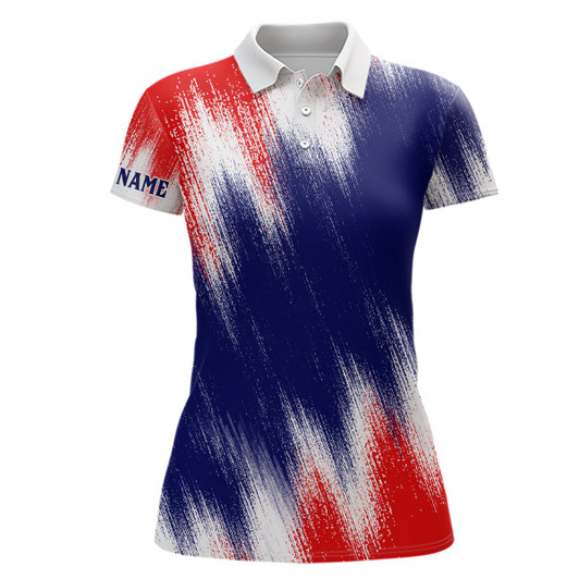 Custom American Flag Womens Golf Polo Shirts Custom Patriotic Golf Shirts For Women Golfing Gifts LDT1344