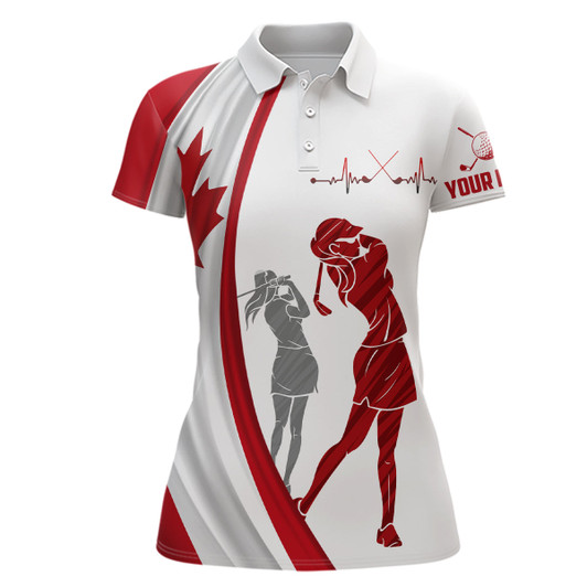 Custom Canada Flag Womens Golf Polo Shirts Custom Patriotic Golf Shirts For Women Golfing Gifts LDT1425