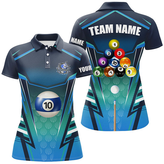 Custom 10 Ball Pool Billiard Jerseys Custom Polo Shirts For Women Best Uniform Billiard Team Shirts TDM0926