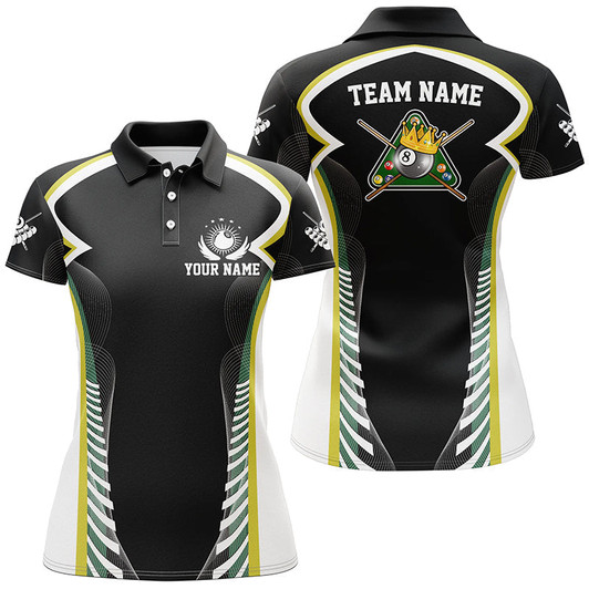Custom Personalized Billiard 8 Ball Pool Polo Shirts For Women Custom Billiard Apparel Clothing For Player TDM0685