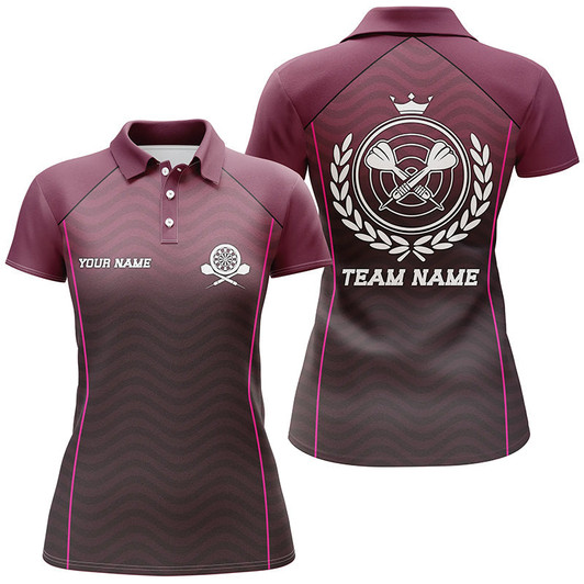 Custom Personalized Interlaced Waving Darts Polo Shirt Custom Darts Shirt For Women Dart Jersey LDT0714