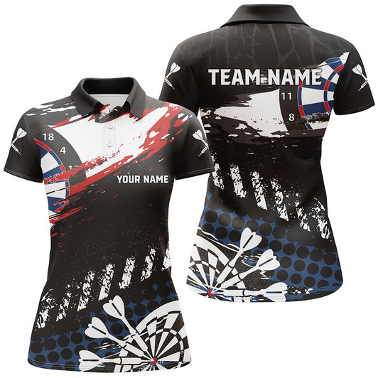 Custom Personalized Grunge Style Darts Polo Shirts Custom Retro Darts Shirts For Women Darts Team Jersey TDM1463