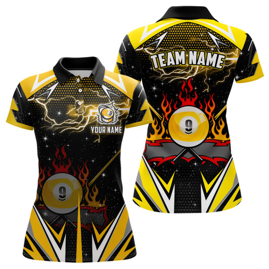 Custom 9 Ball Pool Billiard Jerseys For Women Custom Billiard Polo Shirts Team League Billiard Shirts TDM1205