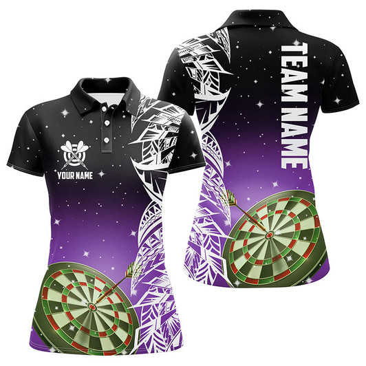 Custom Personalized 3D Dart Board Purple Version Women Polo Shirts Custom Dart League Shirts Dart Jerseys TDM1203