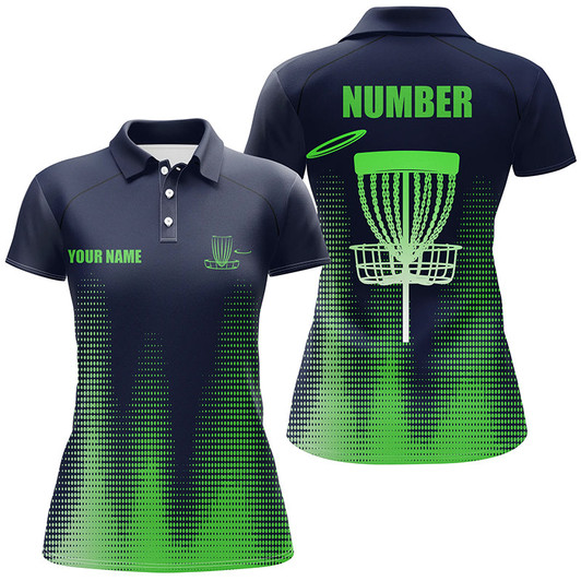 Custom Green Gradient Women Disc Golf Polo Shirts Custom Team Disc Golf Jerseys, Disc Golf Clothes Nqs8095