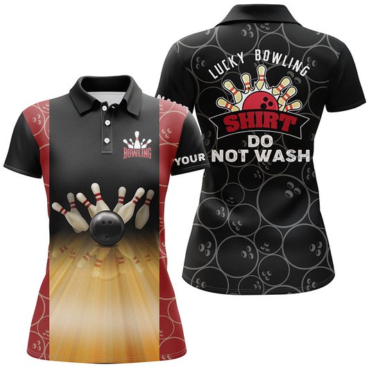 Custom Personalized Funny Vintage Bowling Polo Shirts For Women Custom Name Lucky Bowling Shirt Do Not Wash Nqs4579