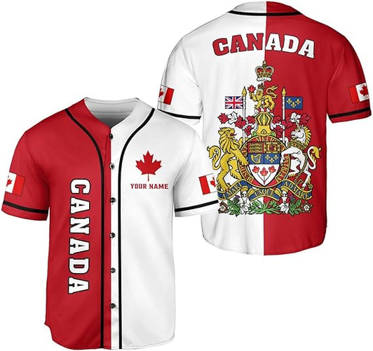 Canada Baseball Jersey Canada Shirts for Men & Women Canada Flag Maple Leaf Jers