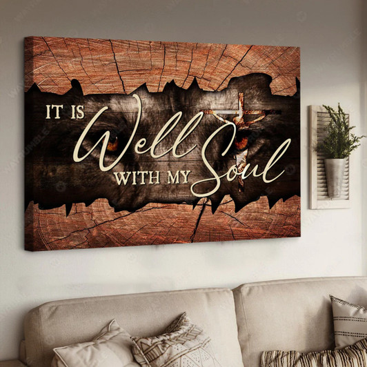 It Is Well With My Soul Jesus On The Cross Lion Of Judah Poster and Canvas