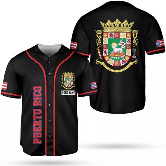 Custom Personalized Puerto Rico Puerto Rican Baseball Shirt Customized Team Name Puerto