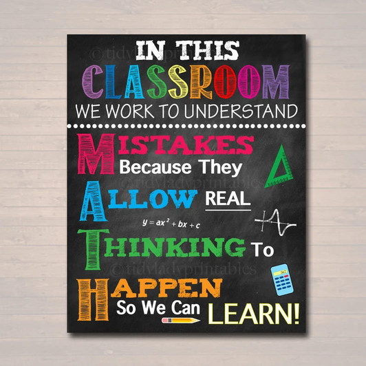 Classroom Rules, Back To School, In This Room We Work To Understand Mistakes Because They Allow Real Poster and Canvas