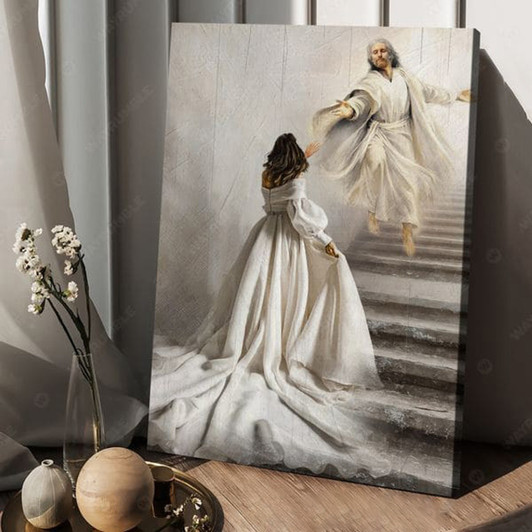 God And Daughter, Jesus Christ, Poster Decor Poster and Canvas