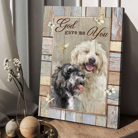 Dog Lover, Butterfly Flower, God Gave Me You, Poster Decor Poster and Canvas