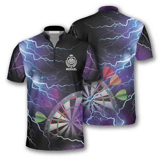 Custom 3D All Over Print Thunder Lightning Custom Darts Jerseys for Men, Best Shirt for Dart Player