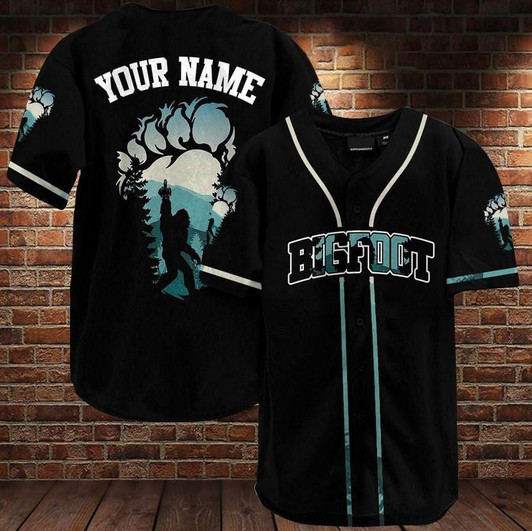 Custom Personalized Bigfoot Forest Baseball Jersey Shirt, Bigfoot Clothing 3D Shirt