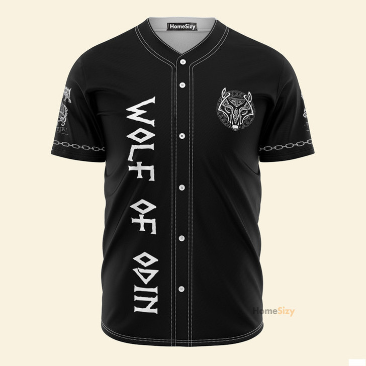Custom Name Fenrir Wolf Of Odin Viking - Personalized Baseball Jersey