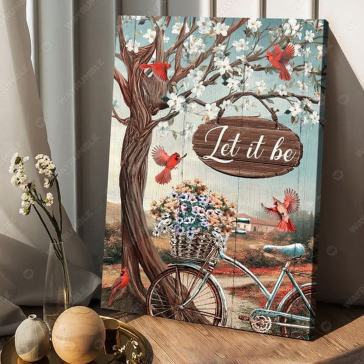 Let It Be, Cardinal Bird, Poster Decor, Wall Poster Poster and Canvas