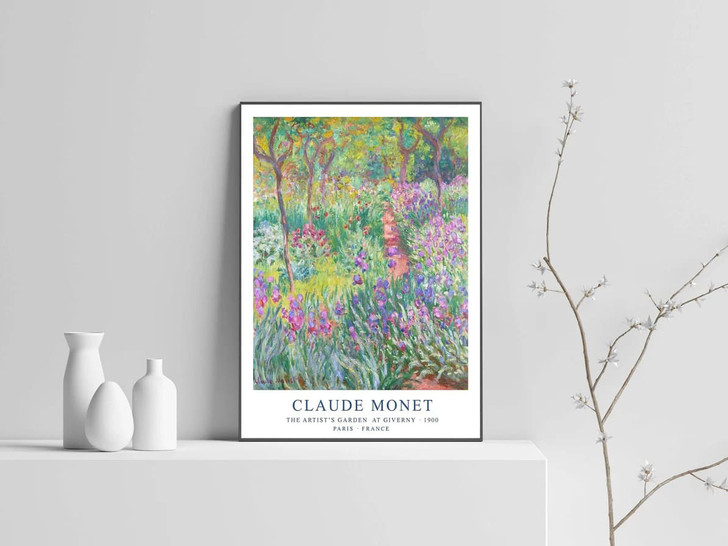 Claude Monet, The Artist’s Garden At Giverny 1900, Paris France Poster and Canvas