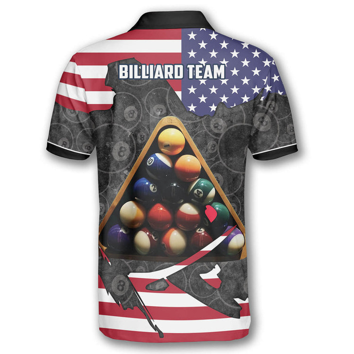 Custom Patriotic Custom Billiard Shirts for Men, Custom Billiard Shirts for Team, Billiard Polo Shirts