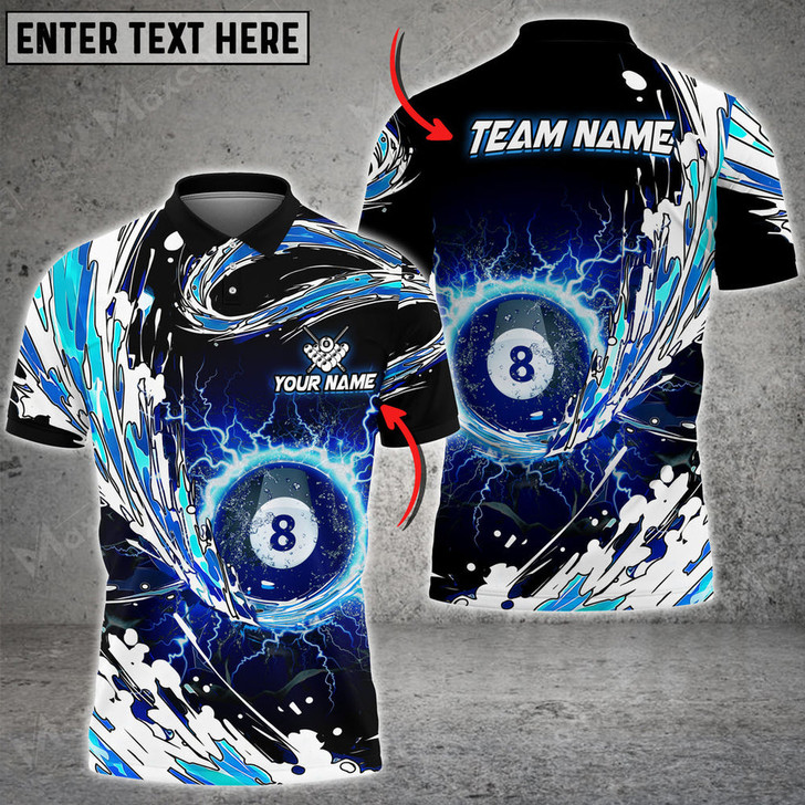 Custom Billiards Breath Of Water Personalized Name 3D Polo Shirt, Idea Gift for Billiard Lover